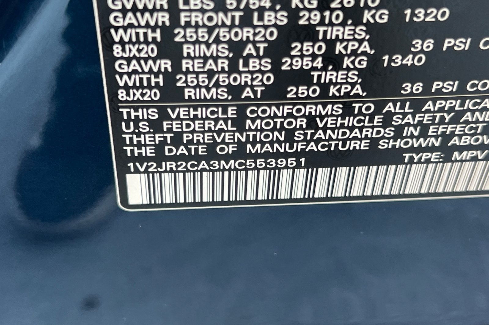 2021 Volkswagen Atlas 3.6L V6 SE w/Technology