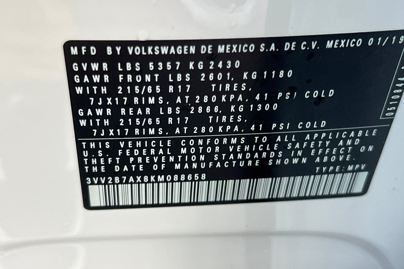 2019 Volkswagen Tiguan 2.0T SE