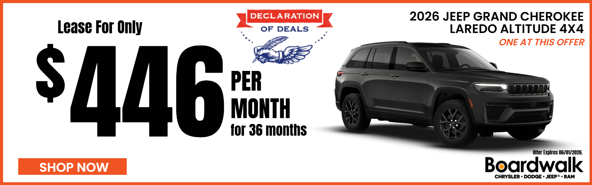 JEEP GRAND CHEROKEE OFFERS FROM BOARDWALK CDJR