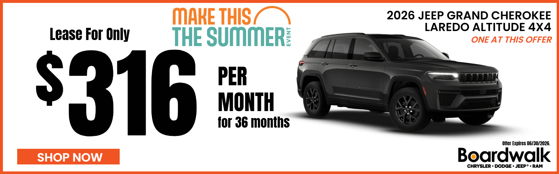 JEEP GRAND CHEROKEE OFFERS FROM BOARDWALK CDJR