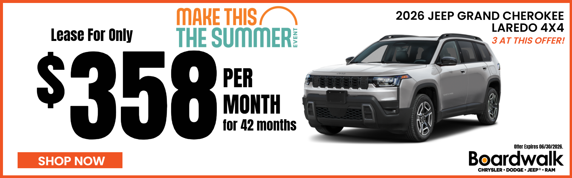JEEP GRAND CHEROKEE OFFERS FROM BOARDWALK CDJR