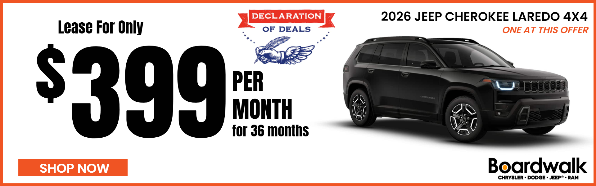 JEEP CHEROKEE OFFER AT BOARDWALK CHRYSLER DODGE JEEP RAM