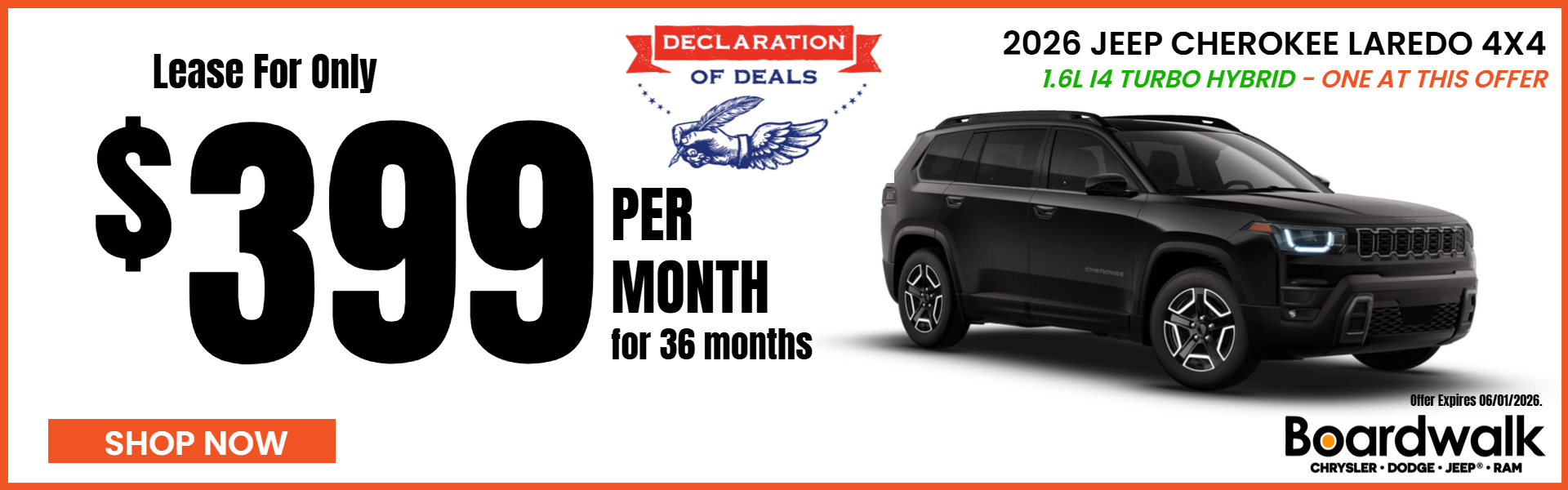 JEEP CHEROKEE OFFER AT BOARDWALK CHRYSLER DODGE JEEP RAM