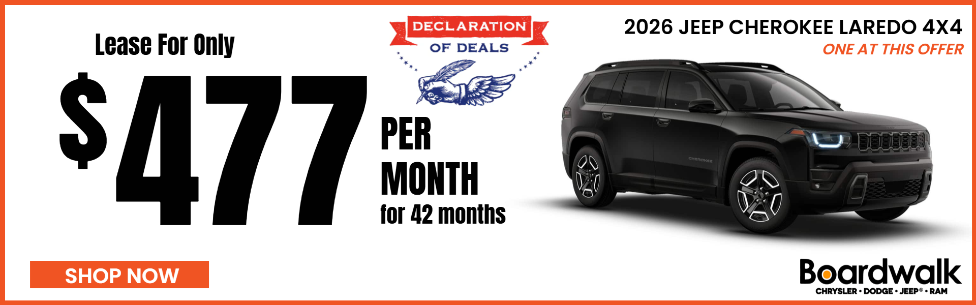 JEEP CHEROKEE OFFER AT BOARDWALK CHRYSLER DODGE JEEP RAM