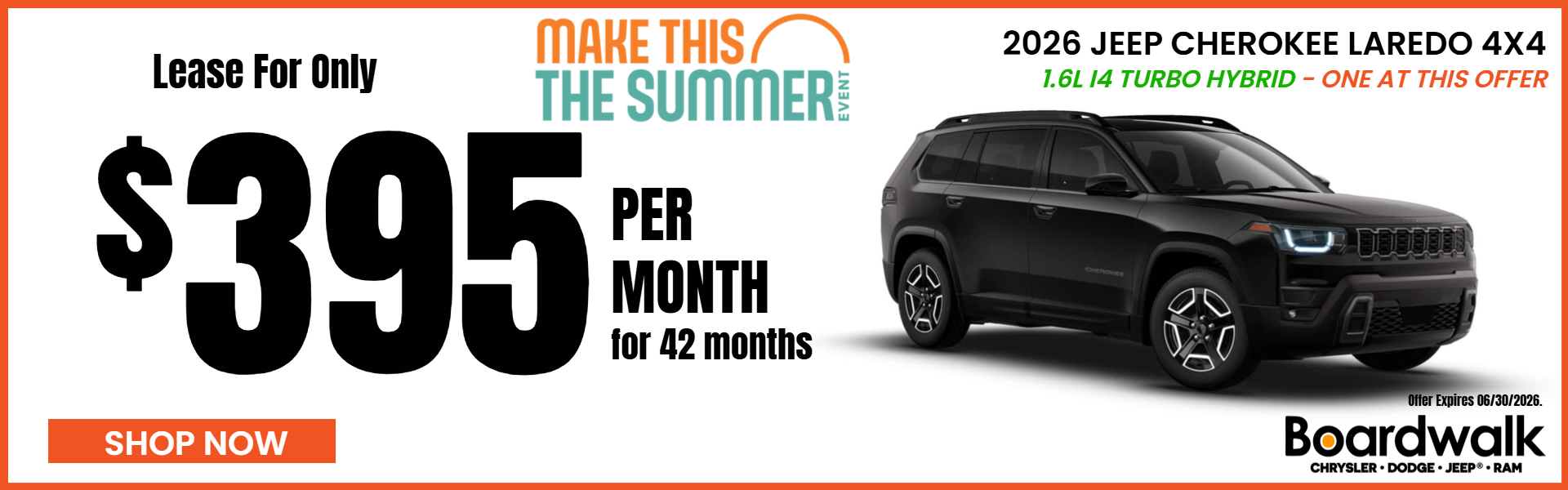 JEEP CHEROKEE OFFER AT BOARDWALK CHRYSLER DODGE JEEP RAM